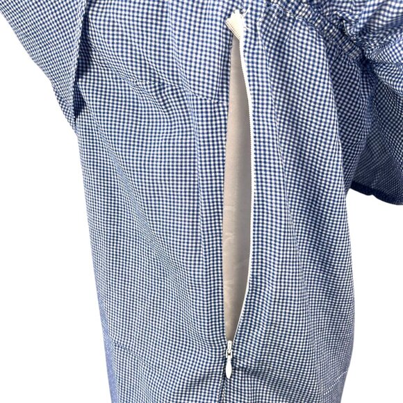 Joes Jeans One Shoulder Blouse Gingham Ruffle Blue White Size Small - Picture 7 of 8